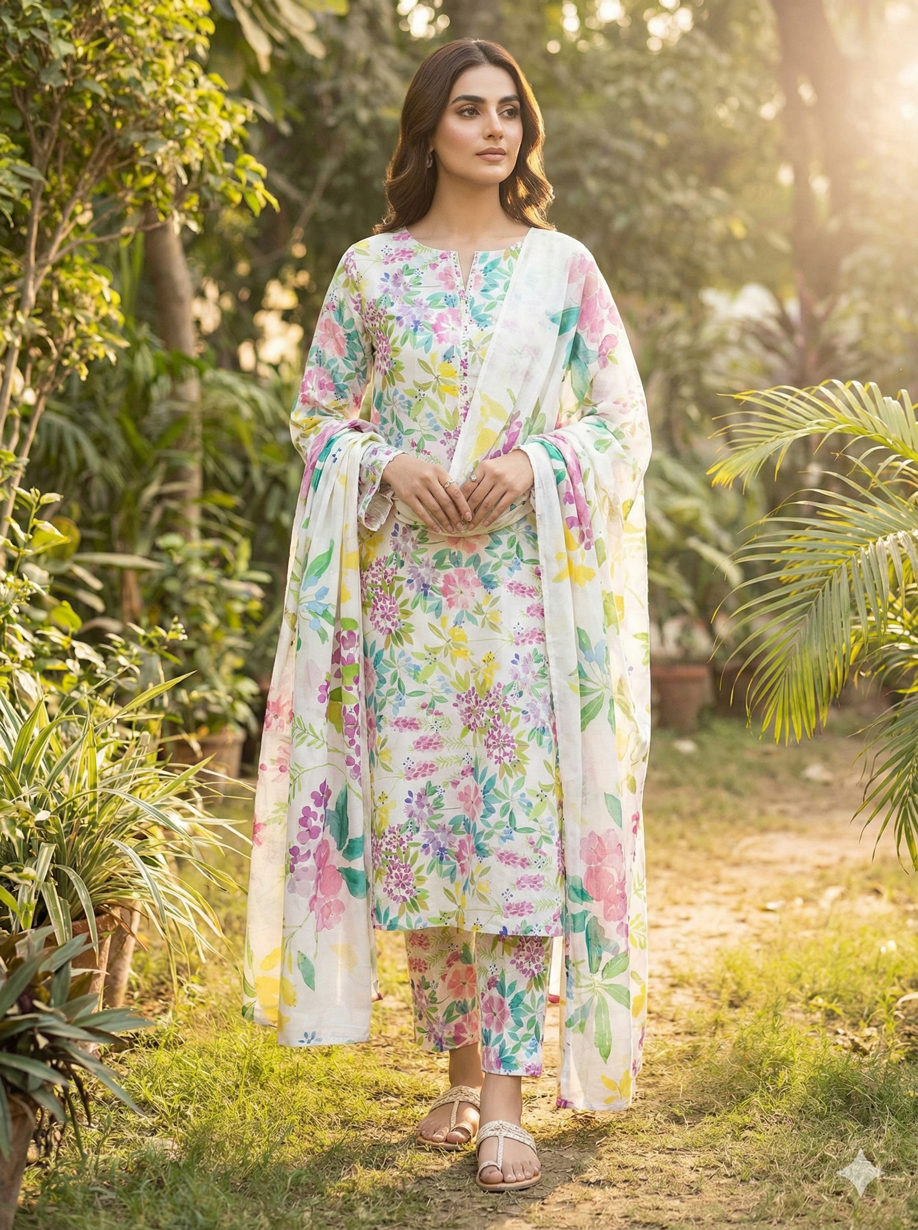 Dr Haris Unstitched 3 Piece Printed  Lawn Vol-03 Suit-DRP-024