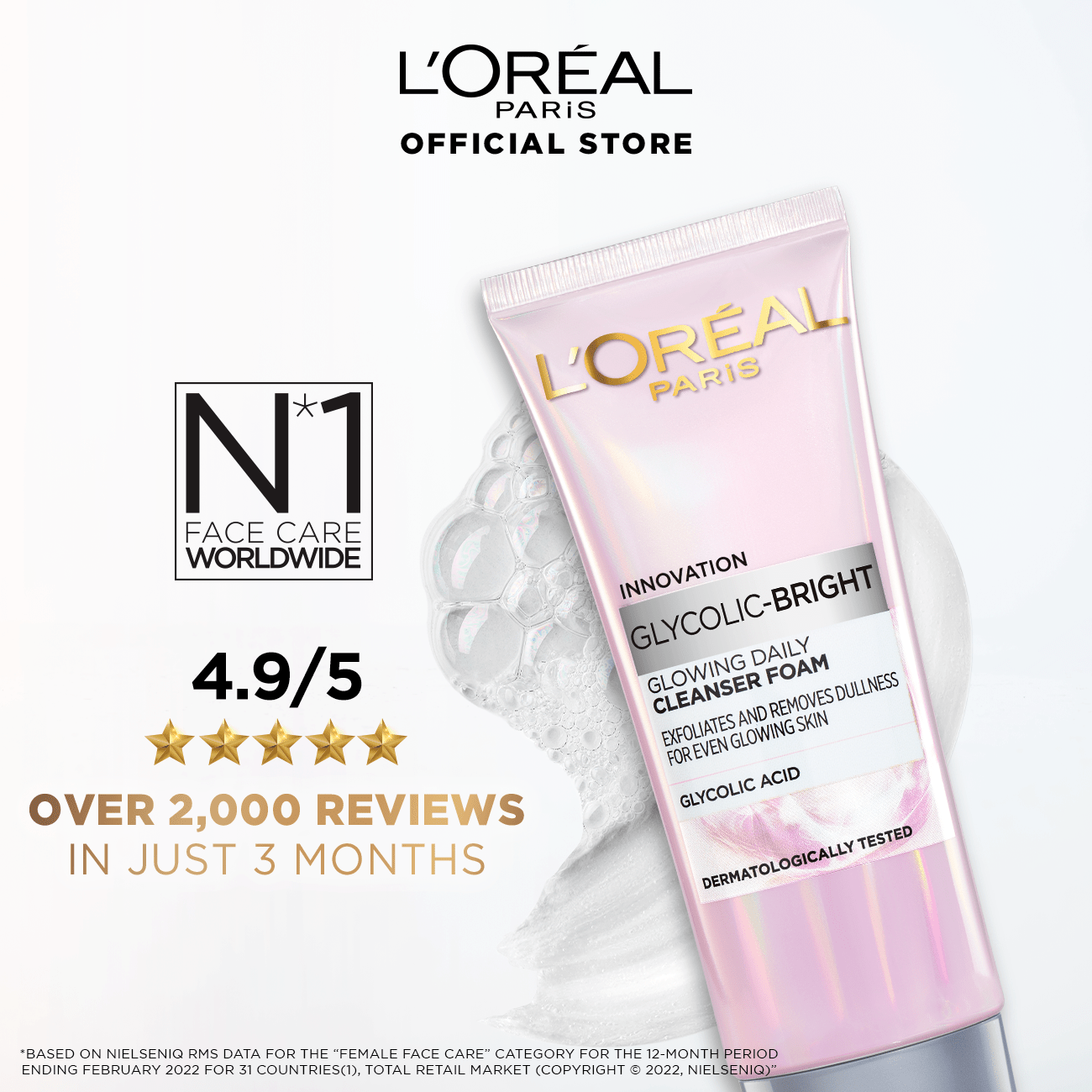 L'Oreal Paris Glycolic Bright Glowing Daily Face Wash 100ml - My Store