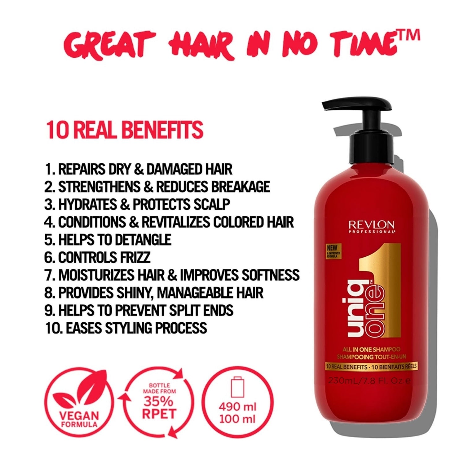 Revlon - UniqONE™ DUO-PACK All-in-One Leave-In Hair Treatment Classic Fragrance 150ml + Shampoo 230ml