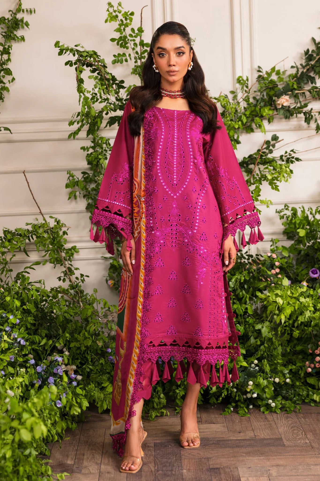 Pairi Daeza By Nine Needles Unstitched 3 Piece Luxury Lawn Suit-Bloom-NL-06