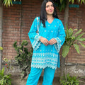 Urban Cut 2 Piece Cotton Chikankaari Embroidred Co- Ord Set