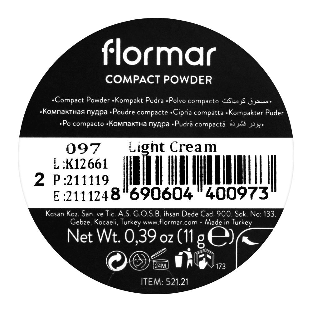 Flormar- 11G T-C Compact Powder 97 Light Cream