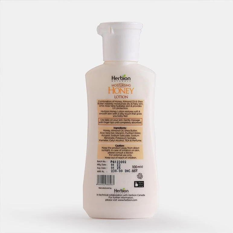 Herbion Moisturizing Honey Lotion 100Ml - Natural Skin Moisturizer