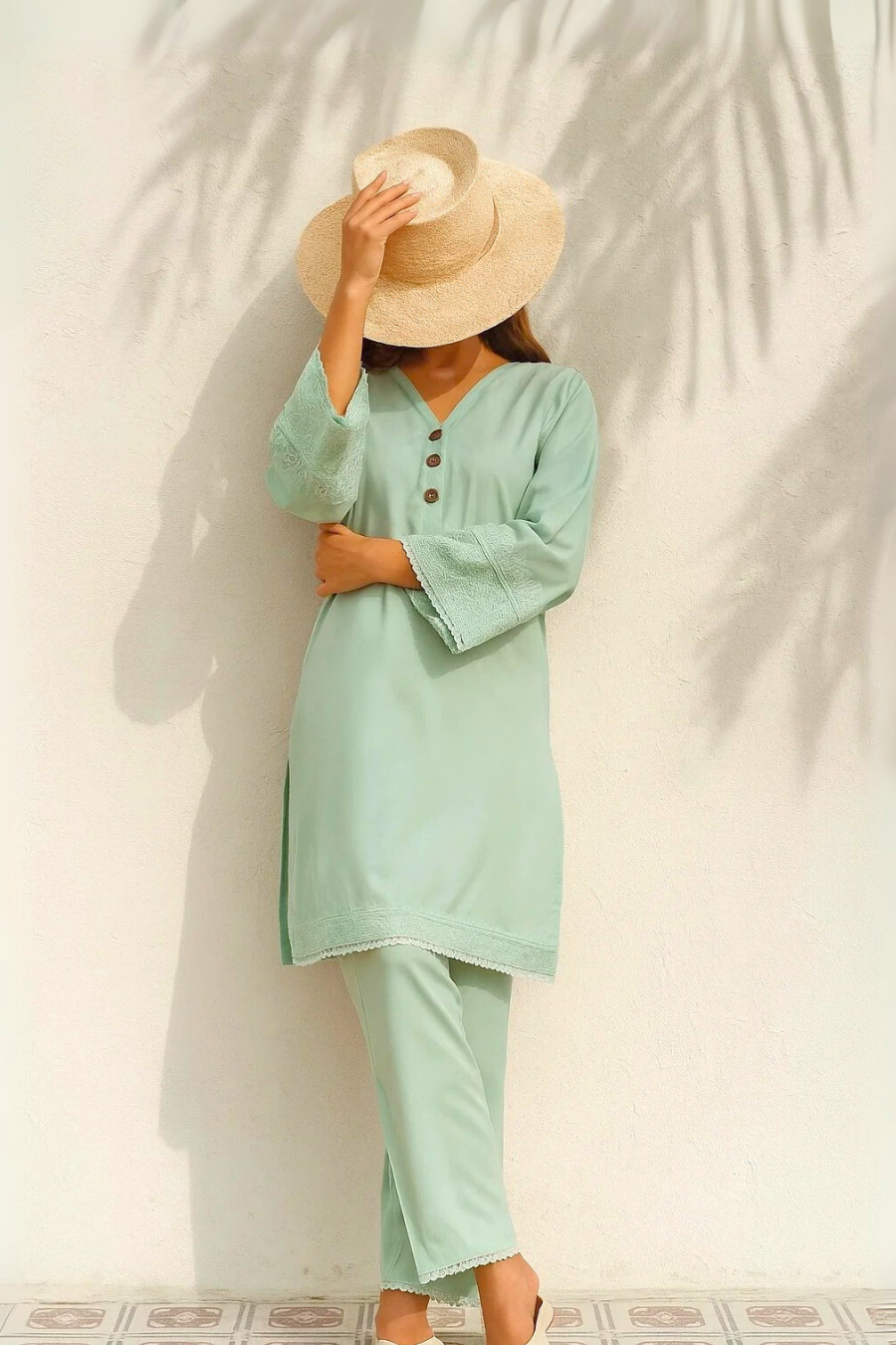 Noor E Rang by Ayla Studio Stitched 2 Piece Summer Collection'2025-Sabz-Sitara