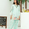 Raha By Amal Stitched Co Ords Cambric Vol-01 Collection'2025-Cyan