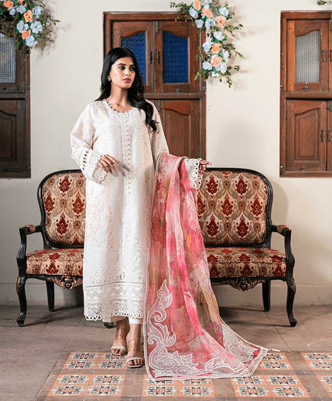 Baad-E-Naubahaar By Kaanthaa Unstitched 3 Piece Summer Suit-Nargis Unstitched Embroidered Suit (3-Piece)