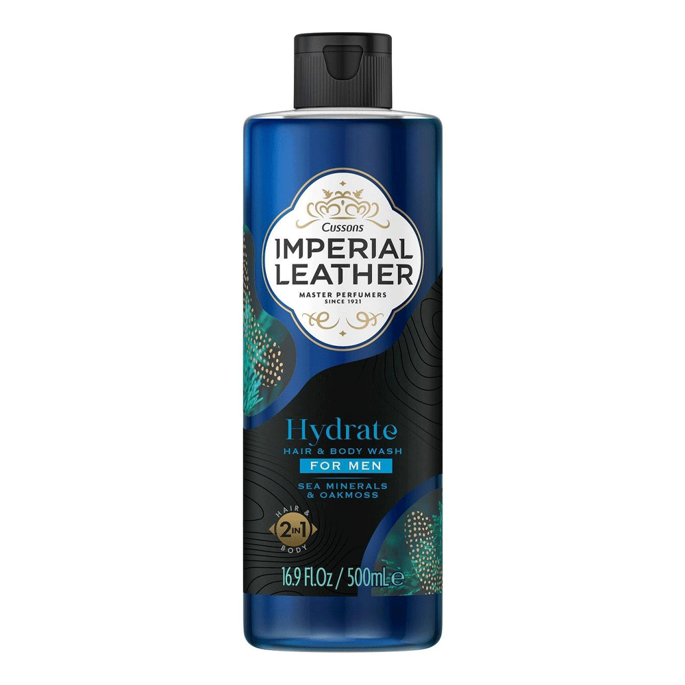 Imperial Leather Hydrate 2 In 1 Hair And Body Wash For Men 500ml