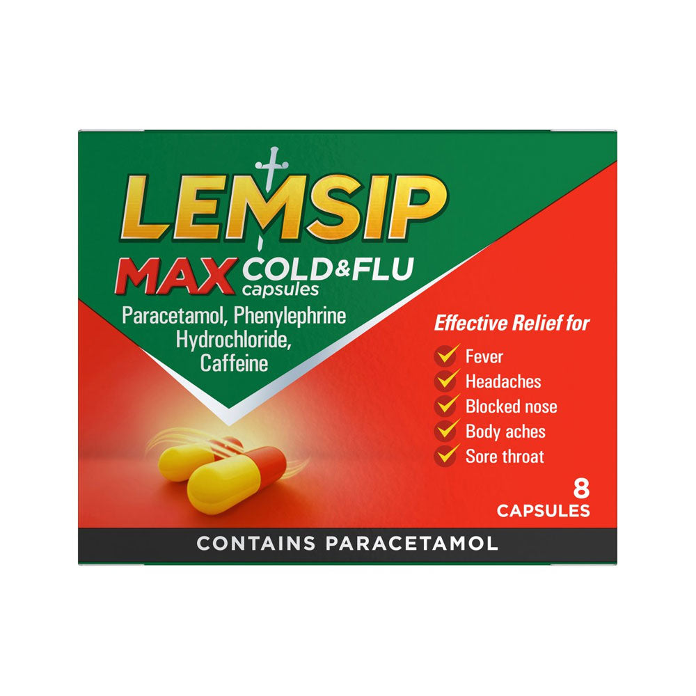 Lemsip Max Cold & Flu Capsules 8s