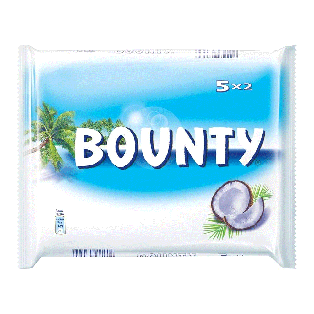 Bounty Chocolate 5x2 ( 2x28.5g )=285g - Snapcart.pk