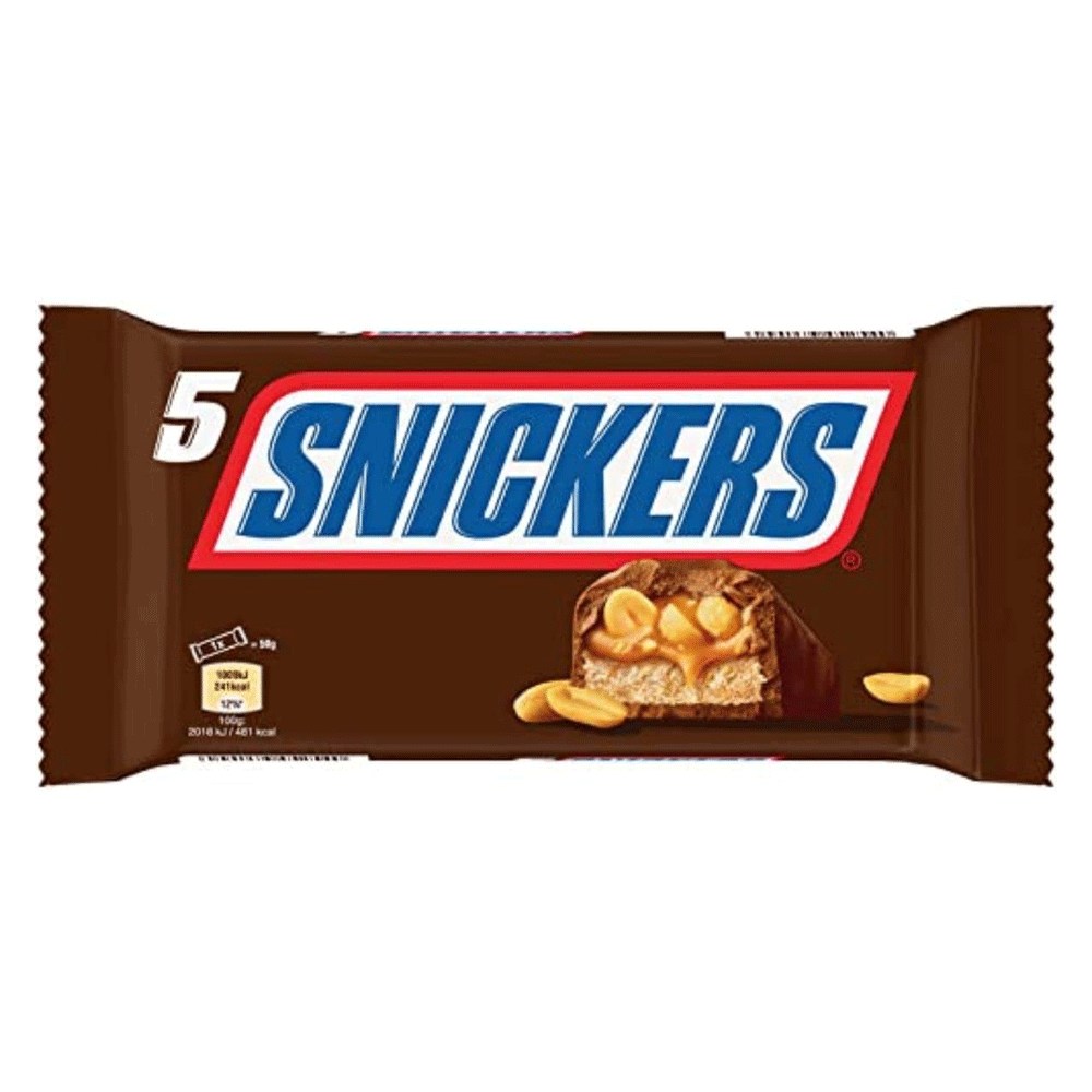 Snickers Chocolate Pkt 4+1 5x50g=250g - Snapcart.pk