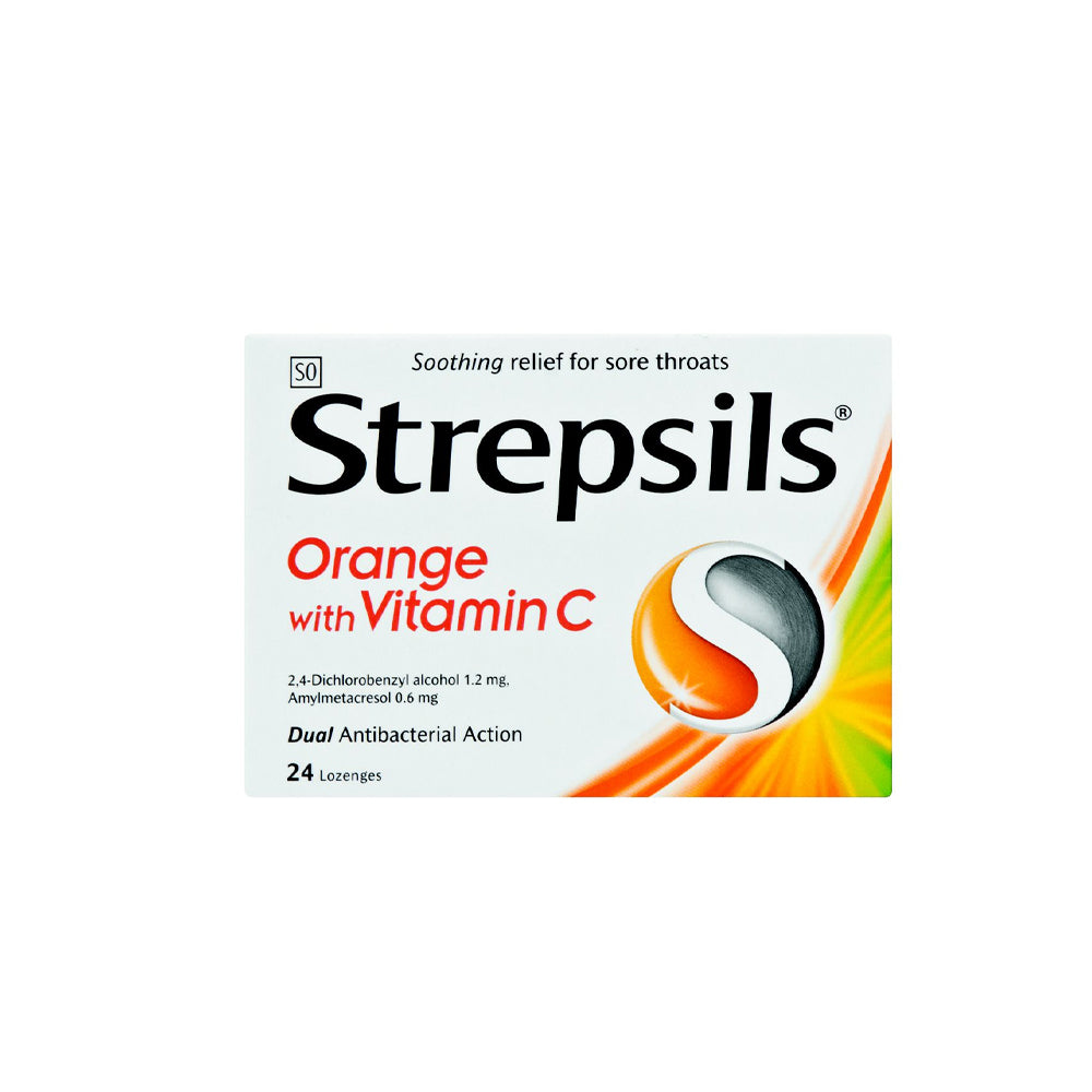 Strepsils Orange With Vitamin C 24 Lozenges - Snapcart.pk