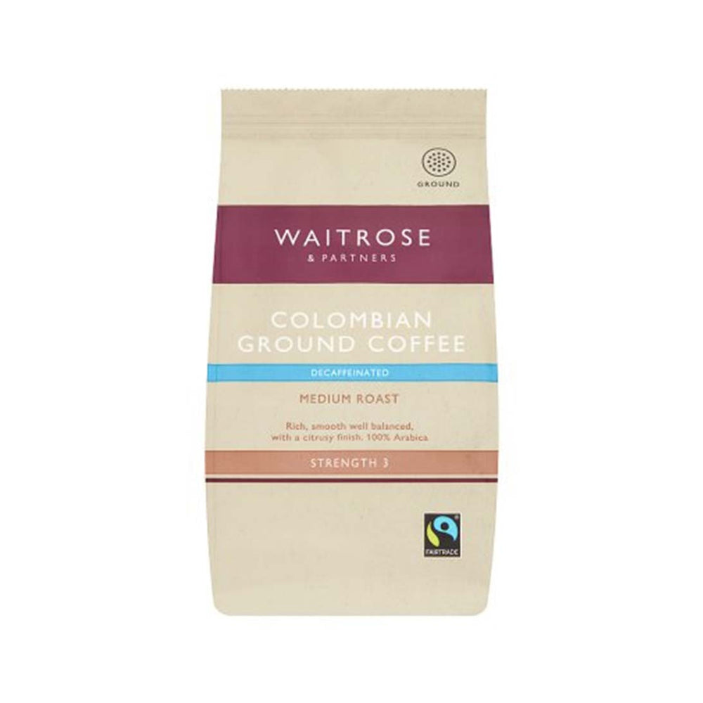Waitrose Colombian Decaffeinated Ground Coffee Strength 3 227g - Snapcart.pk