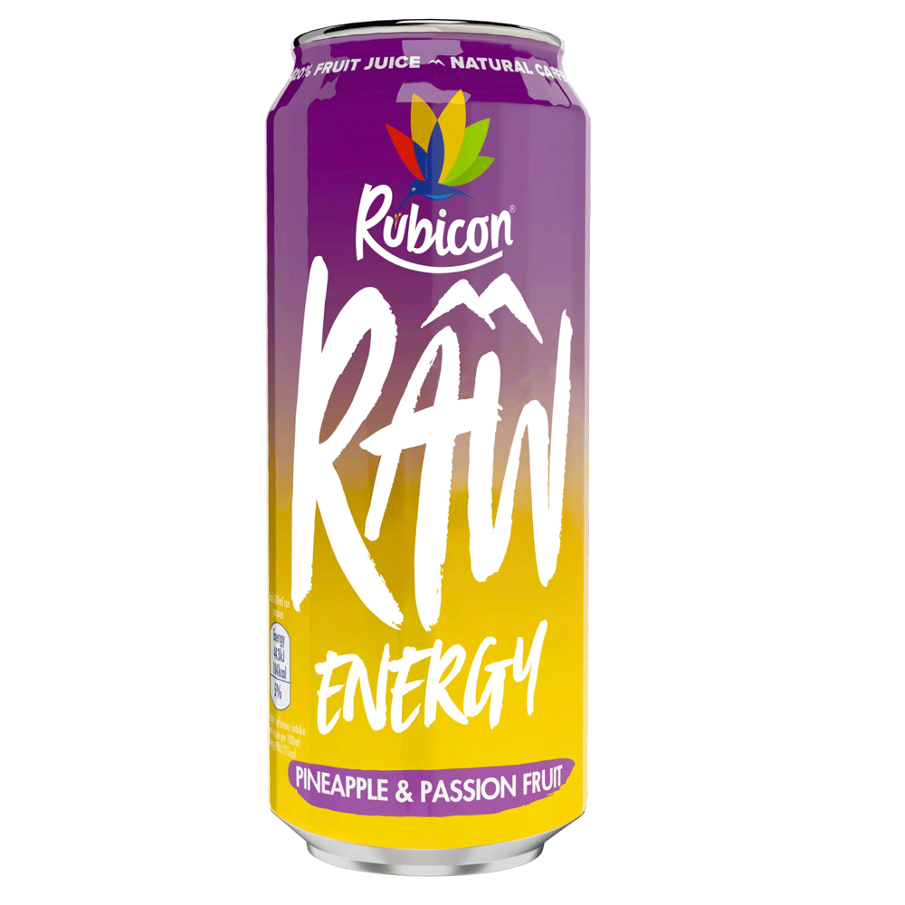 Rubicon Raw Energy Pineapple & Passion Fruit Can 500ml