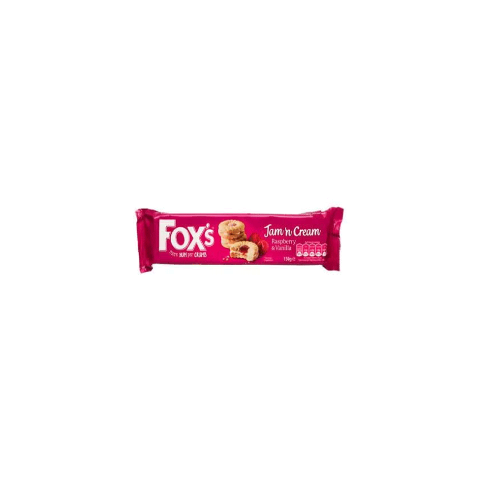 Foxs Jam N Cream Raspberry & Vanilla Biscuits 150g