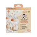Tommee Tippee Natural Start Decorated Pink Bottles 3m+Med Flow 2x260ml - Snapcart.pk