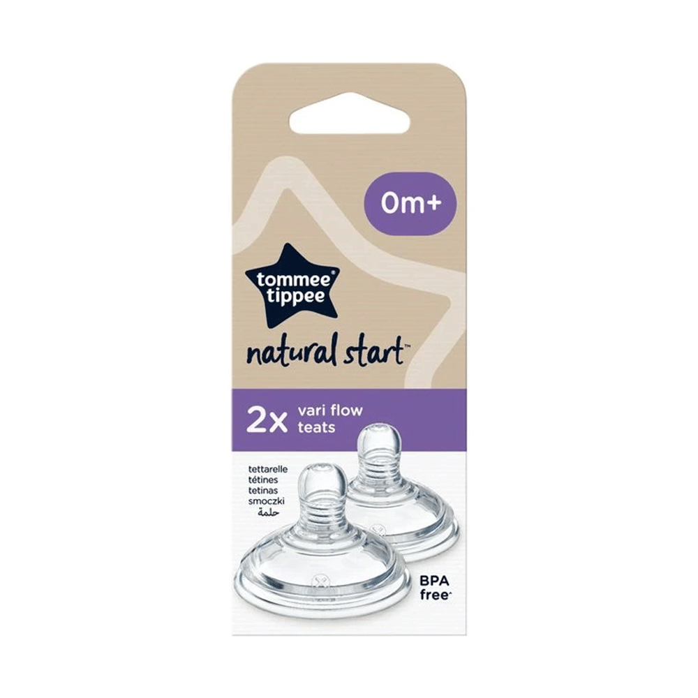 Tommee Tippee Bpa Free 2x Vari Flow Soft Teats 0m+