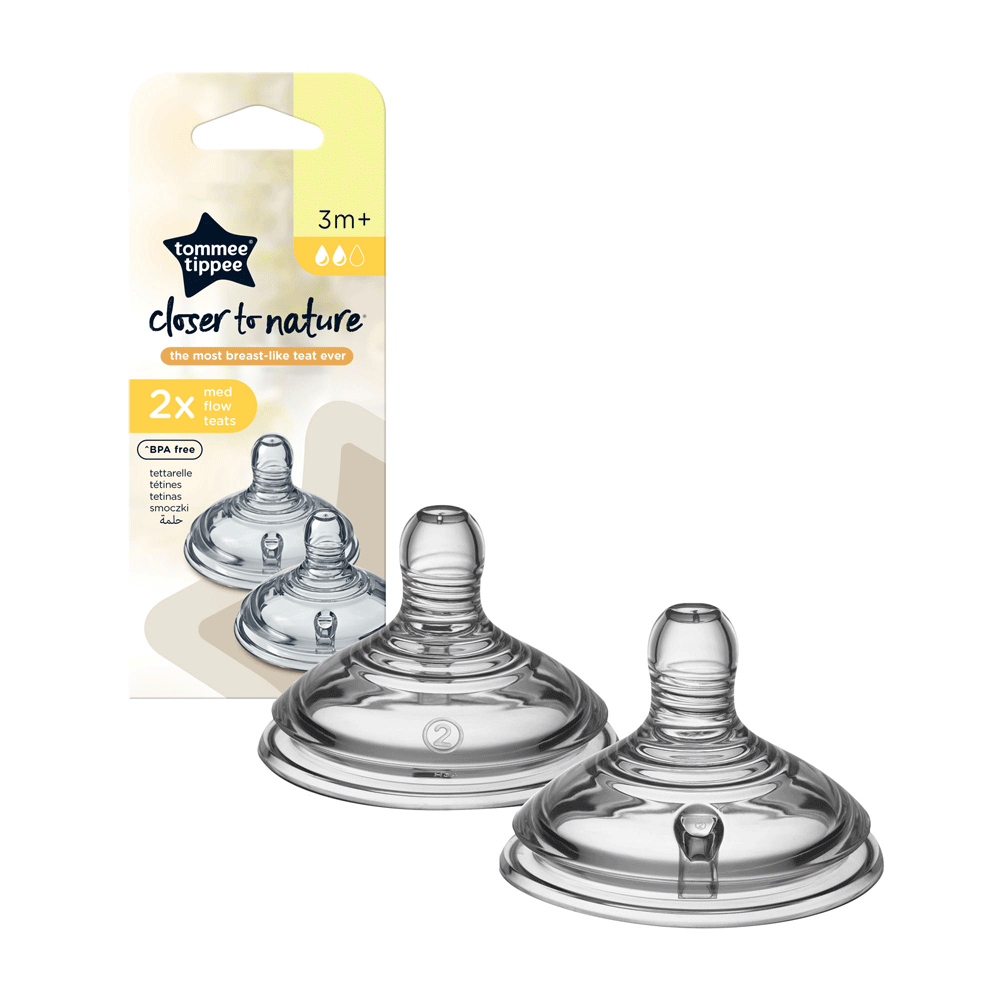 Tommee Tippee Bpa Free 2x Med Flow Soft Teats 3m+