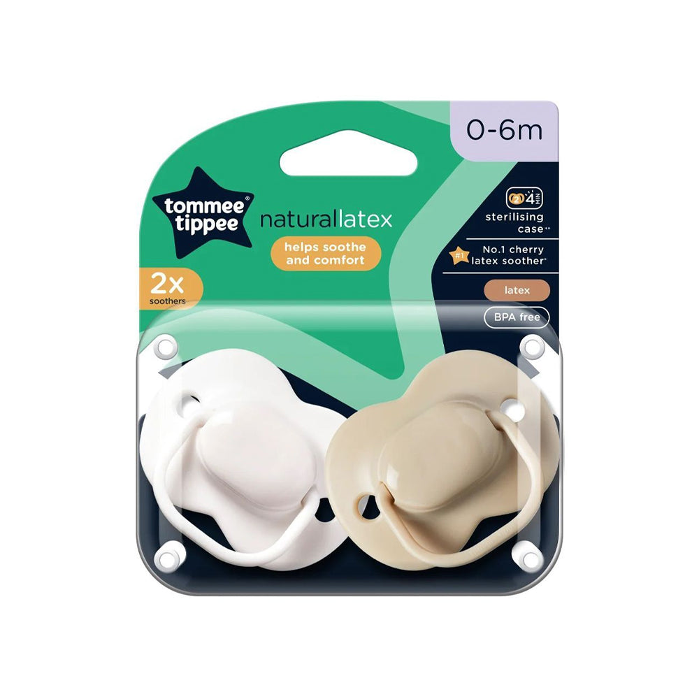Tommee Tippee Natural Latex 2x Soothers 6-18m - Snapcart.pk