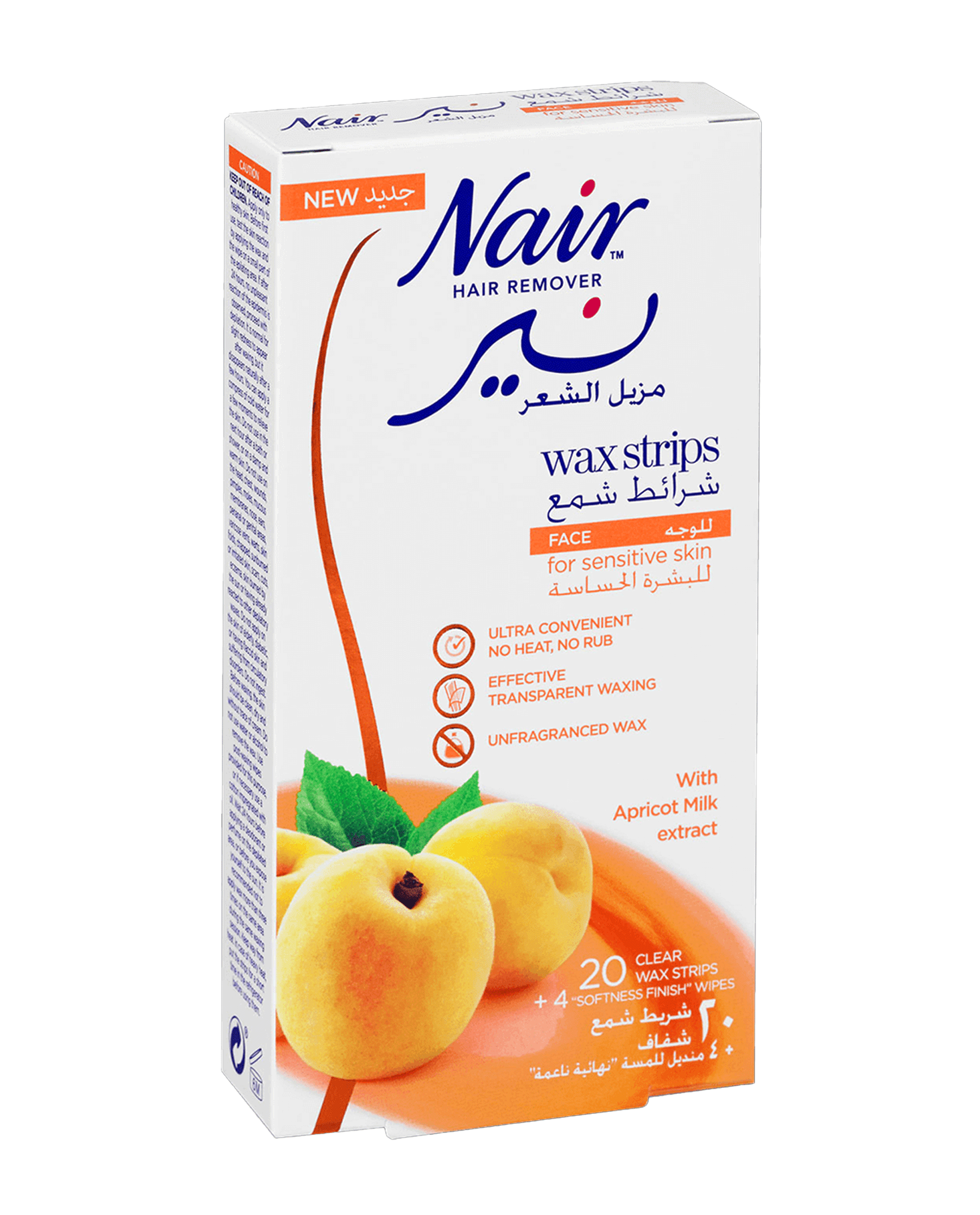 Nair Apricot Milk Extract Wax Face Strip 20+2 - Snapcart.pk