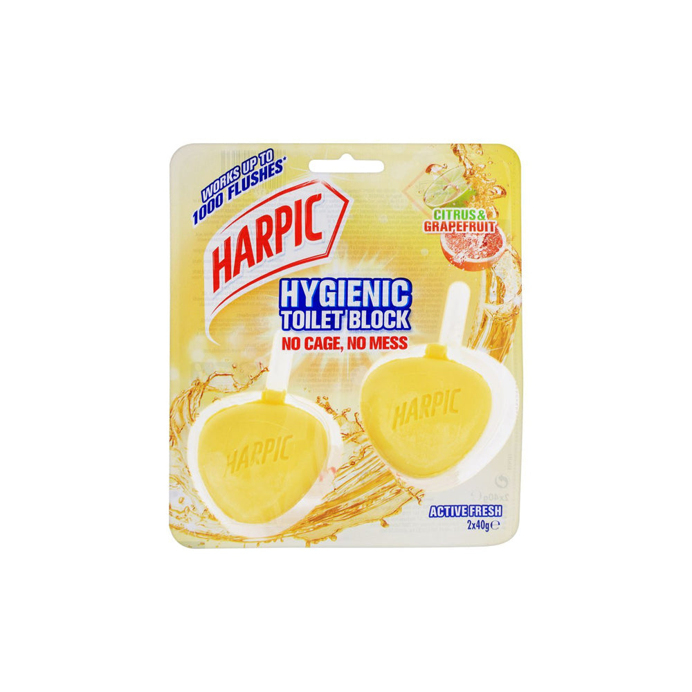Harpic Citrus & Grapefruit Toilt Block 2x40g - Snapcart.pk