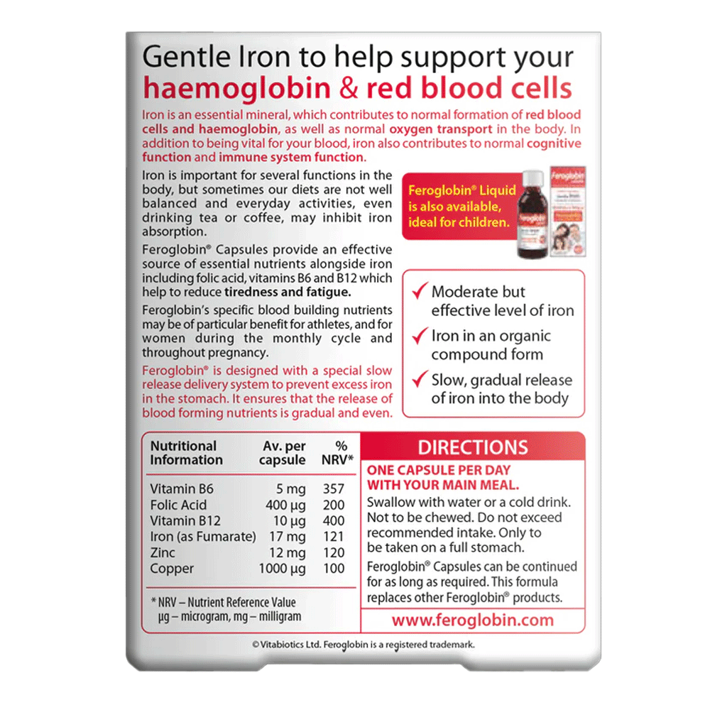 Vitabiotics Feroglobin Gentle Iron Cap 30s
