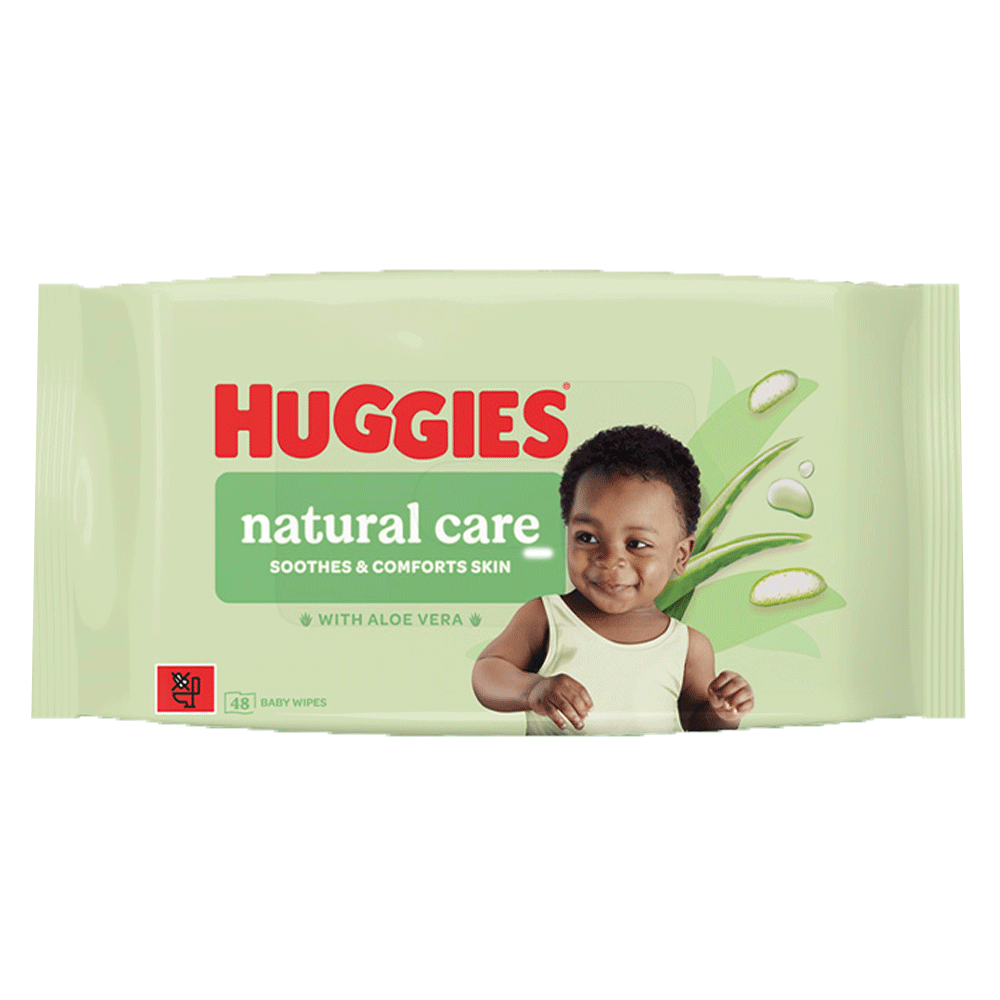 Huggies Natural Care With Aloe Vera Baby Wipes 48`s