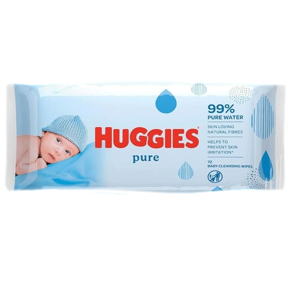 Huggies Pure Water Baby Wipes 60`s