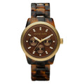 Michael Kors Jet Set Tortoise shell Acrylic Mother of pearl Dial Chronograph Quartz Watch for Ladies - MK-5038