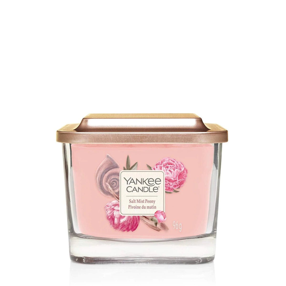 Yankee Candle Elevation Small Square Vessel Salt Mist Peony 96 G