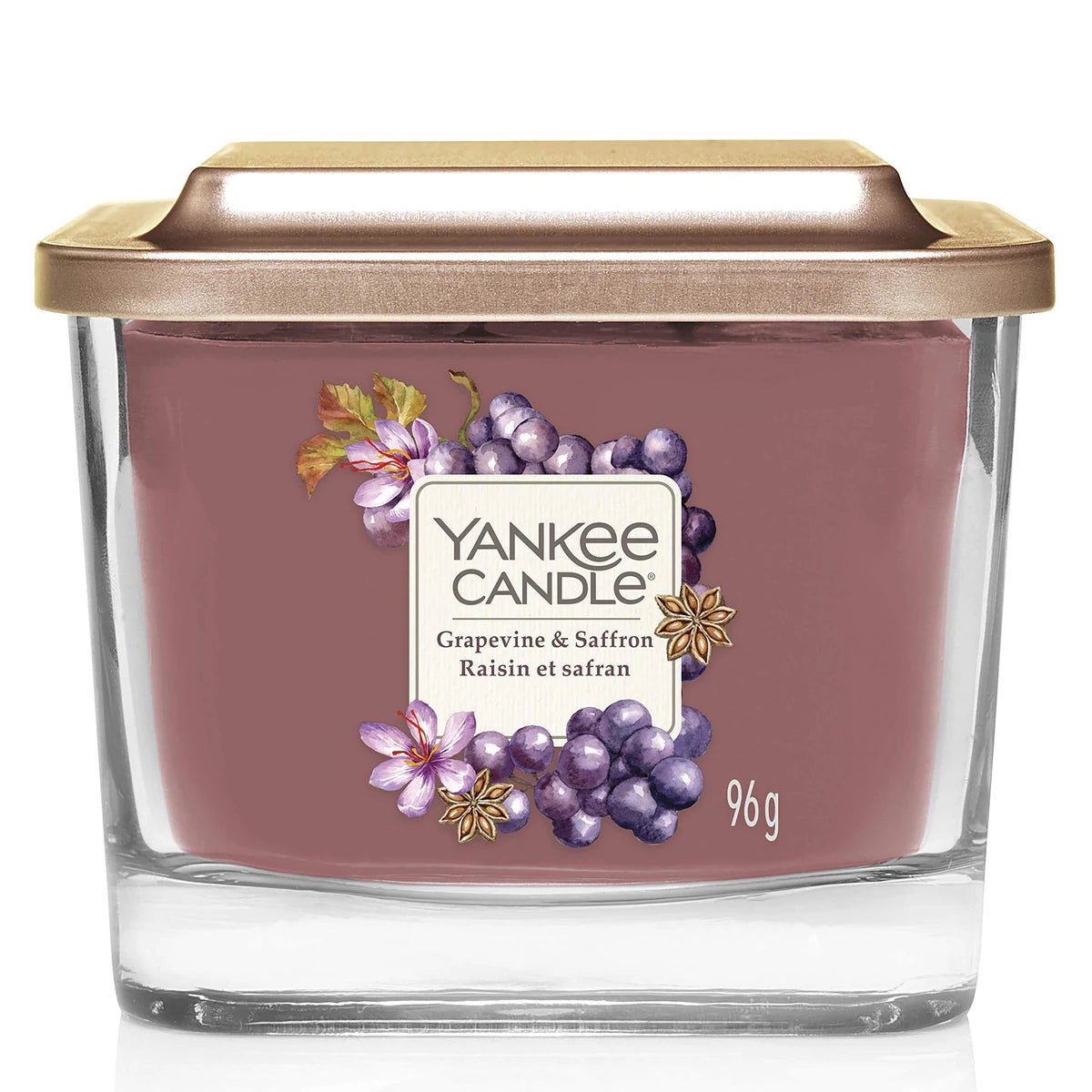 Yankee Candle Elevation Small Square Vessel Grapevine & Saffron 96 G