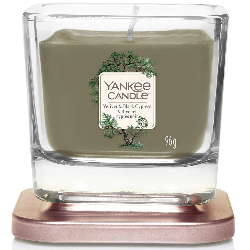 Yankee Candle Elevation Small Square Vessel Vetiver & Black 96 G