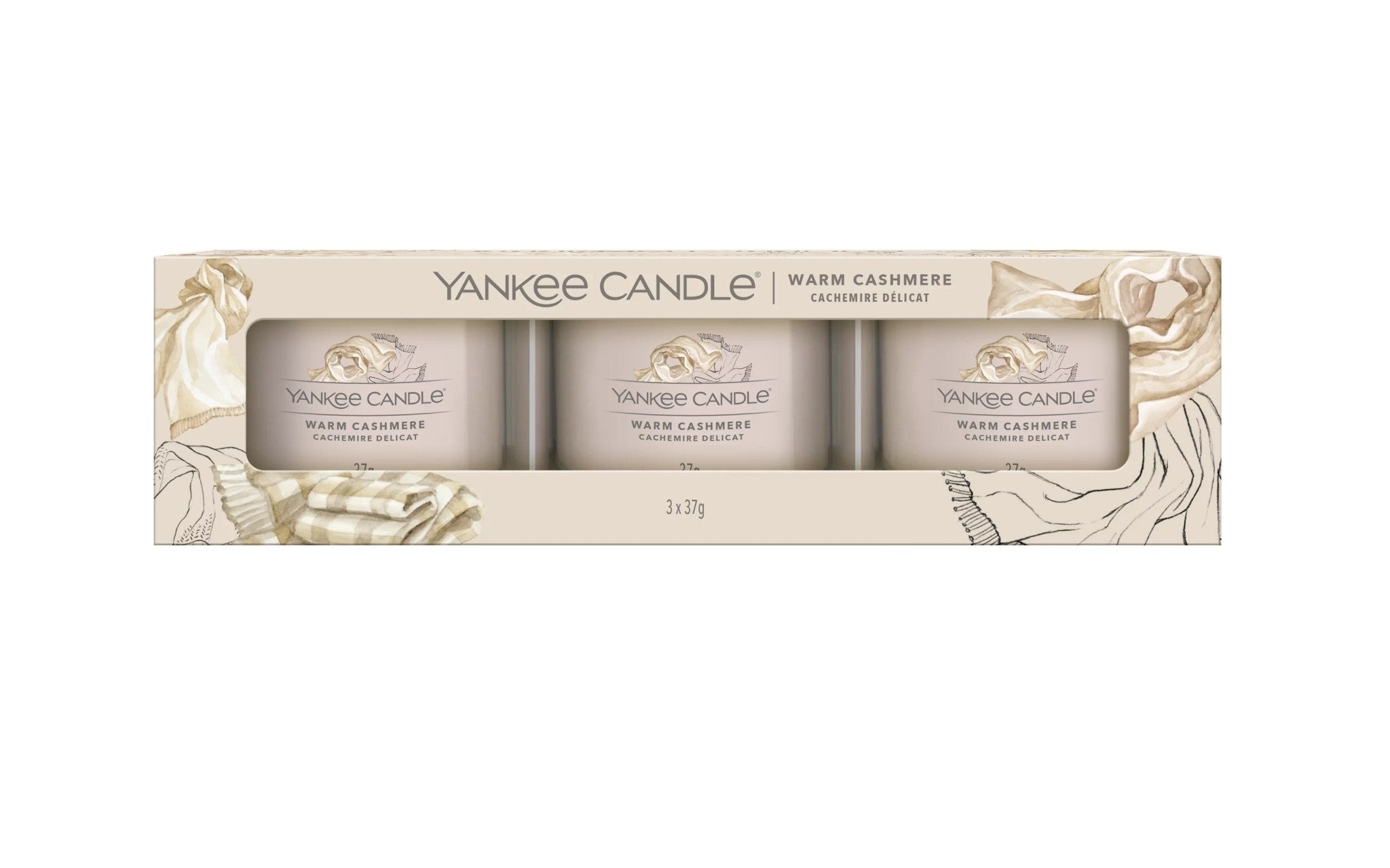 Yankee Candle Pack Of 3x37G - Warm Cashmere