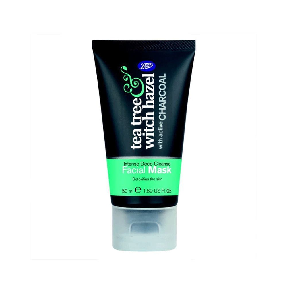 Boots Tea Tree & Witch Hazel Face Mask Charcoal 50ml - Snapcart.pk