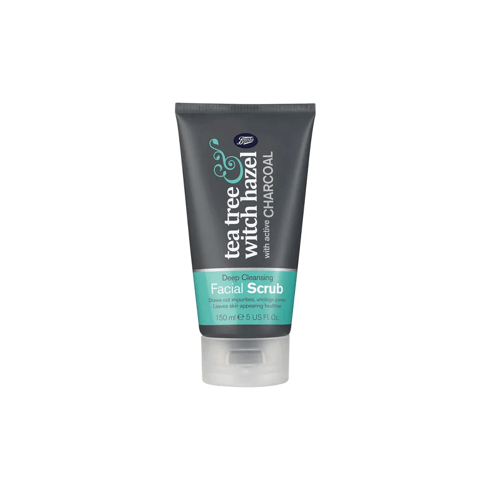 Boots Tea Tree Witch Hazel Charcoal Face Scrub 150ml - Snapcart.pk