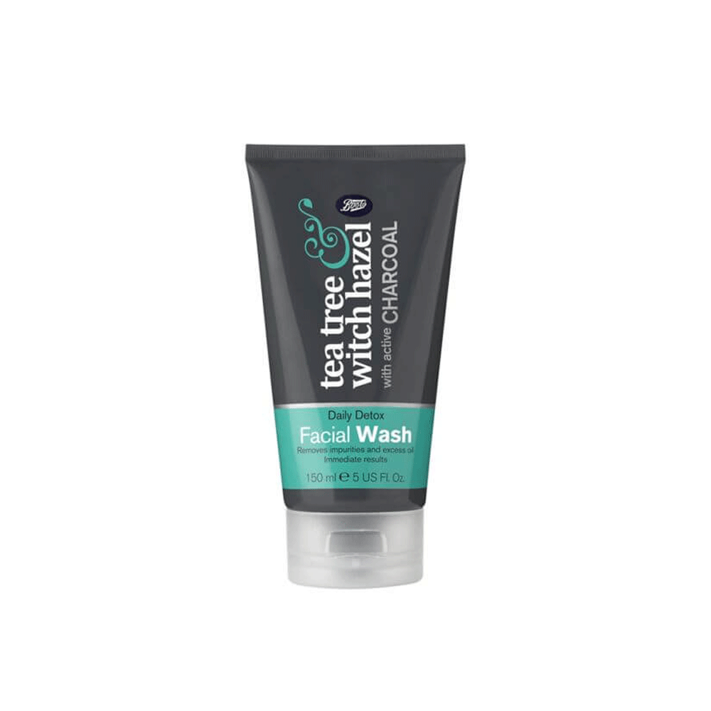 Boots Tea Tree & Witch Hazel Charcol Face Wash 150ml - Snapcart.pk