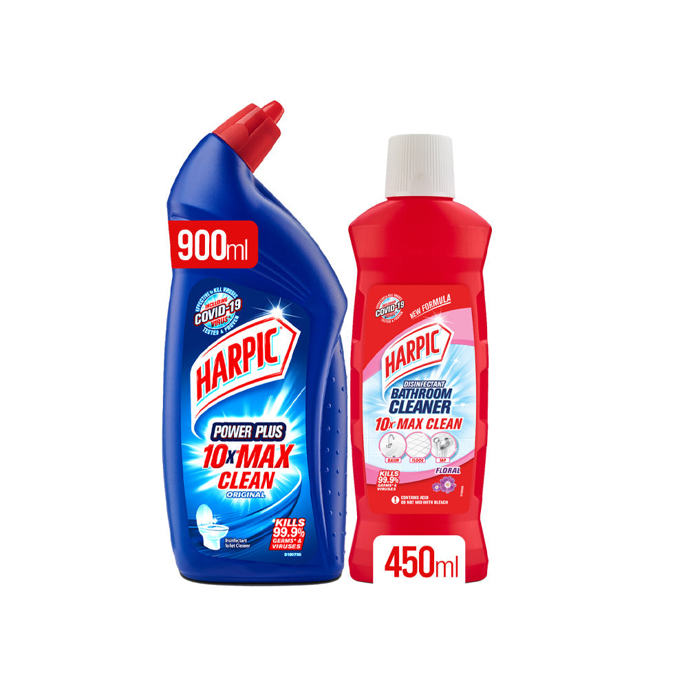 Harpic Bathroom Cleaner + Orginal Power Plus 900ml Promo Pack - Snapcart.pk