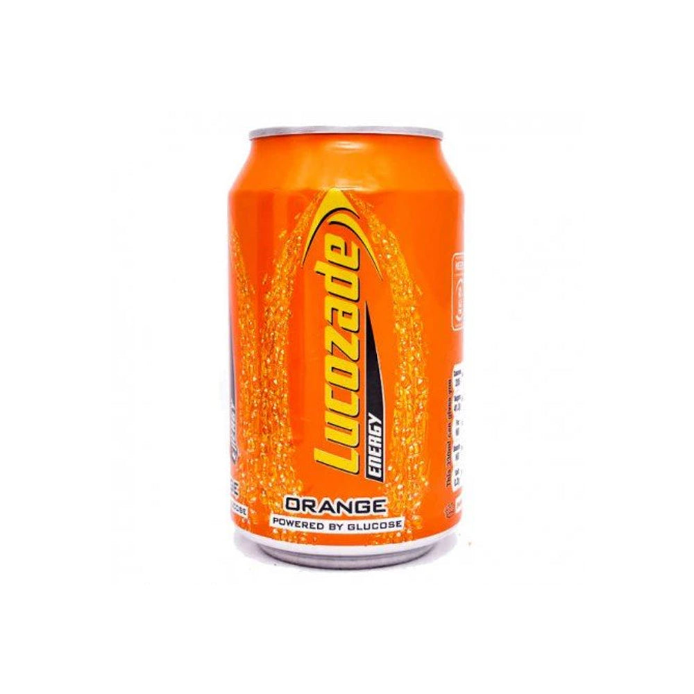 Lucozade Orange Energy Drink Can 330ml - Snapcart.pk