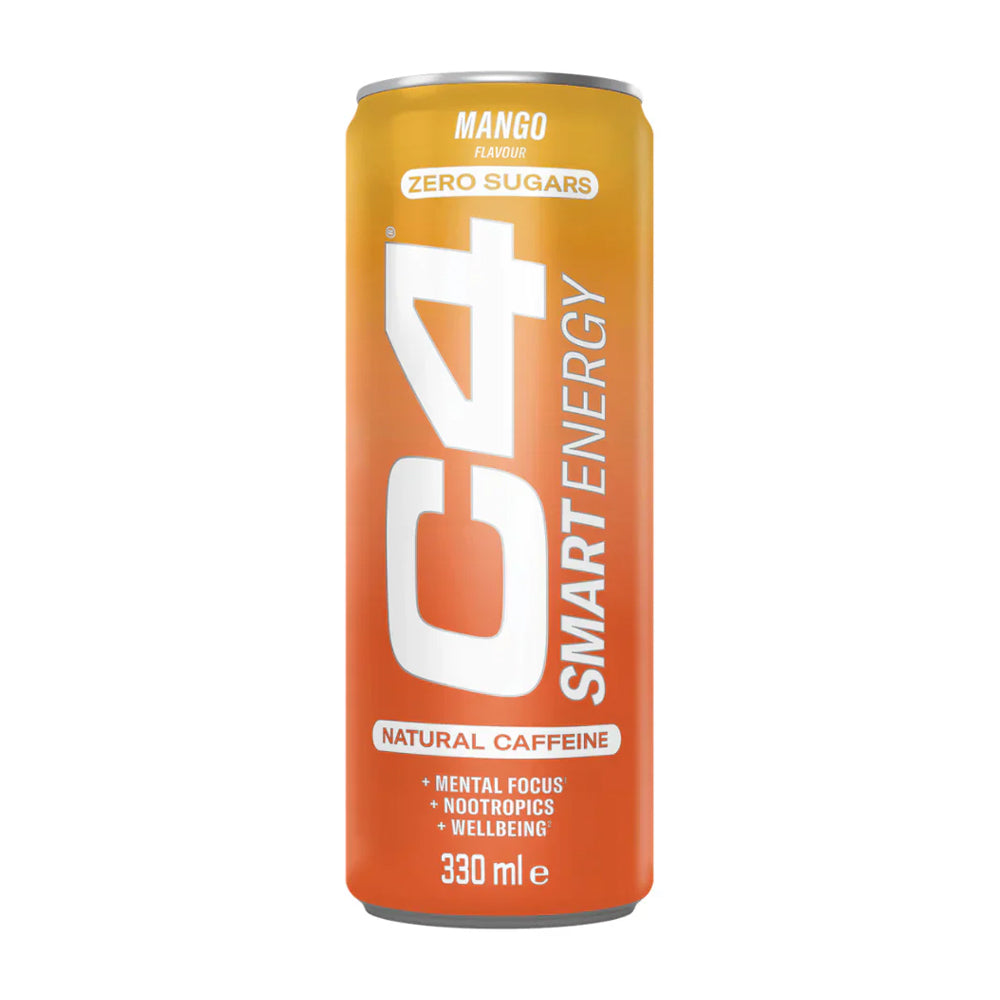 C4 Mango Flavour Zero Sugar Energy Drink Can 330ml - Snapcart.pk