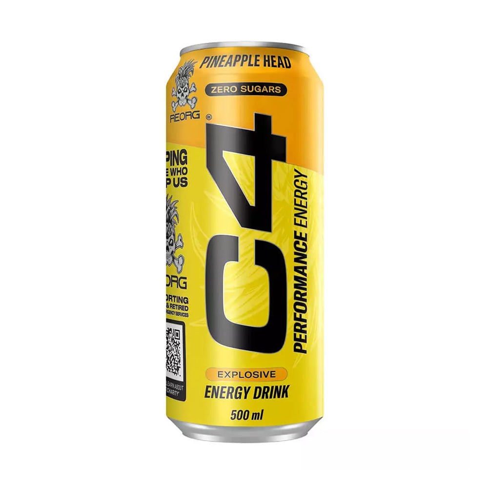 C4 Pineapple Head Zero Sugar Energy Drink Can 500ml - Snapcart.pk