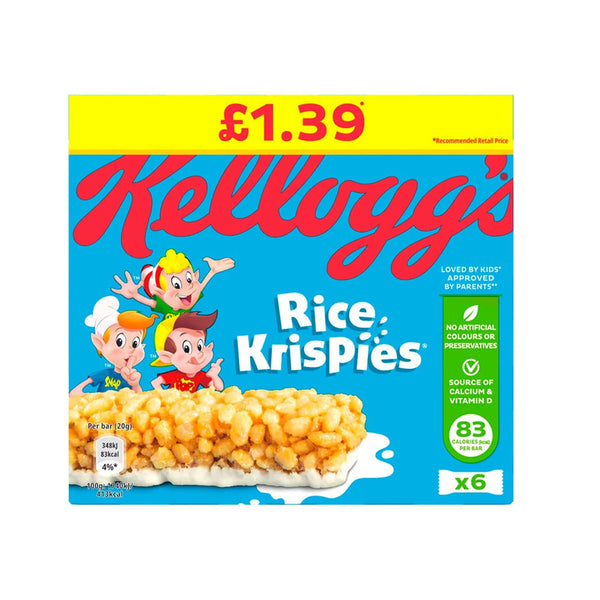 Kelloggs Rice Krispies Cereal Bar 6s - Snapcart.pk