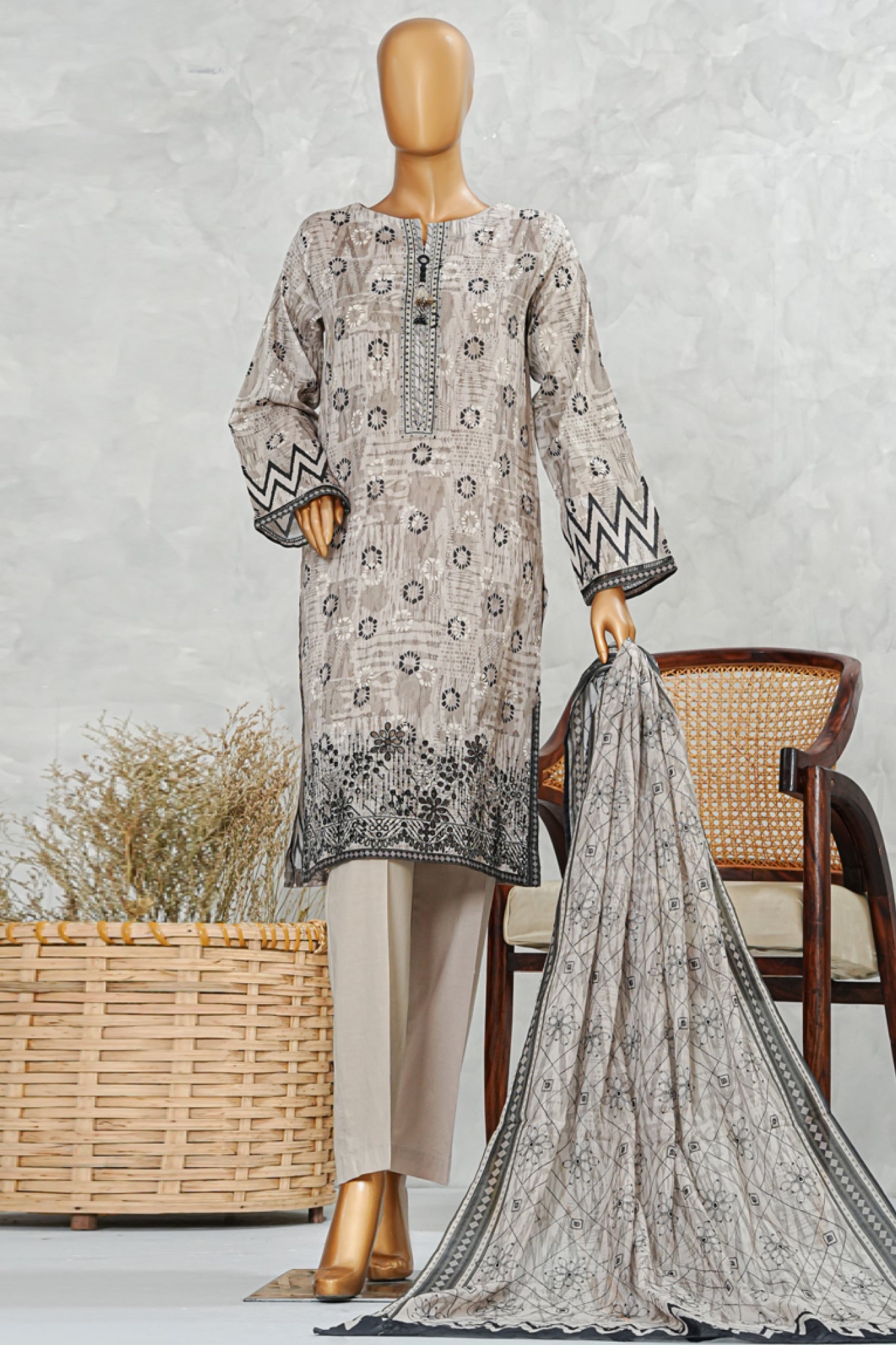 Printkari By HZ Stitched 3 Piece Chikankari Vol-05 Collection'2025-LPE-3P-507