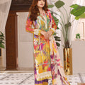 Feathers Unstitched 3 Piece Digital Printed Lawn Summer Suit-RAZEL BERRY-NJL040