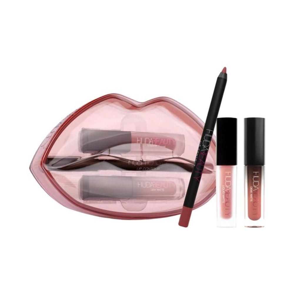 Huda Beauty Demi Matte &amp; Cream Lip Set, Mogul &amp; Bombshell