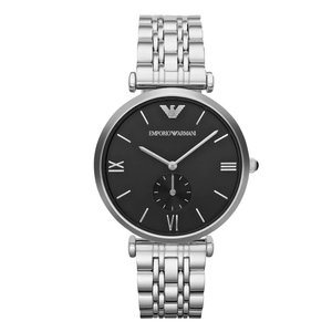 EMPORIO ARMANI Stainless Steel Black Dial quartz Watch For Gents AR-1676