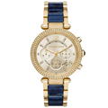 Michael Kors Parker Two-tone Stainless Steel Gold Dial Quartz Watch for Ladies - MK-6238