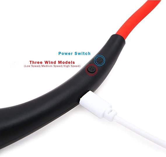 Durable and rechargeable portable hanging and foldable neck fan with 3 speeds and USB chargeable for Kitchen and sports - My Store
