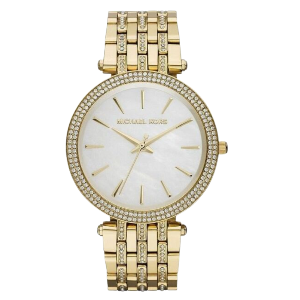 Michael Kors Darci Gold Stainless Steel Mother of pearl Dial Quartz Watch for Ladies - MK-3219
