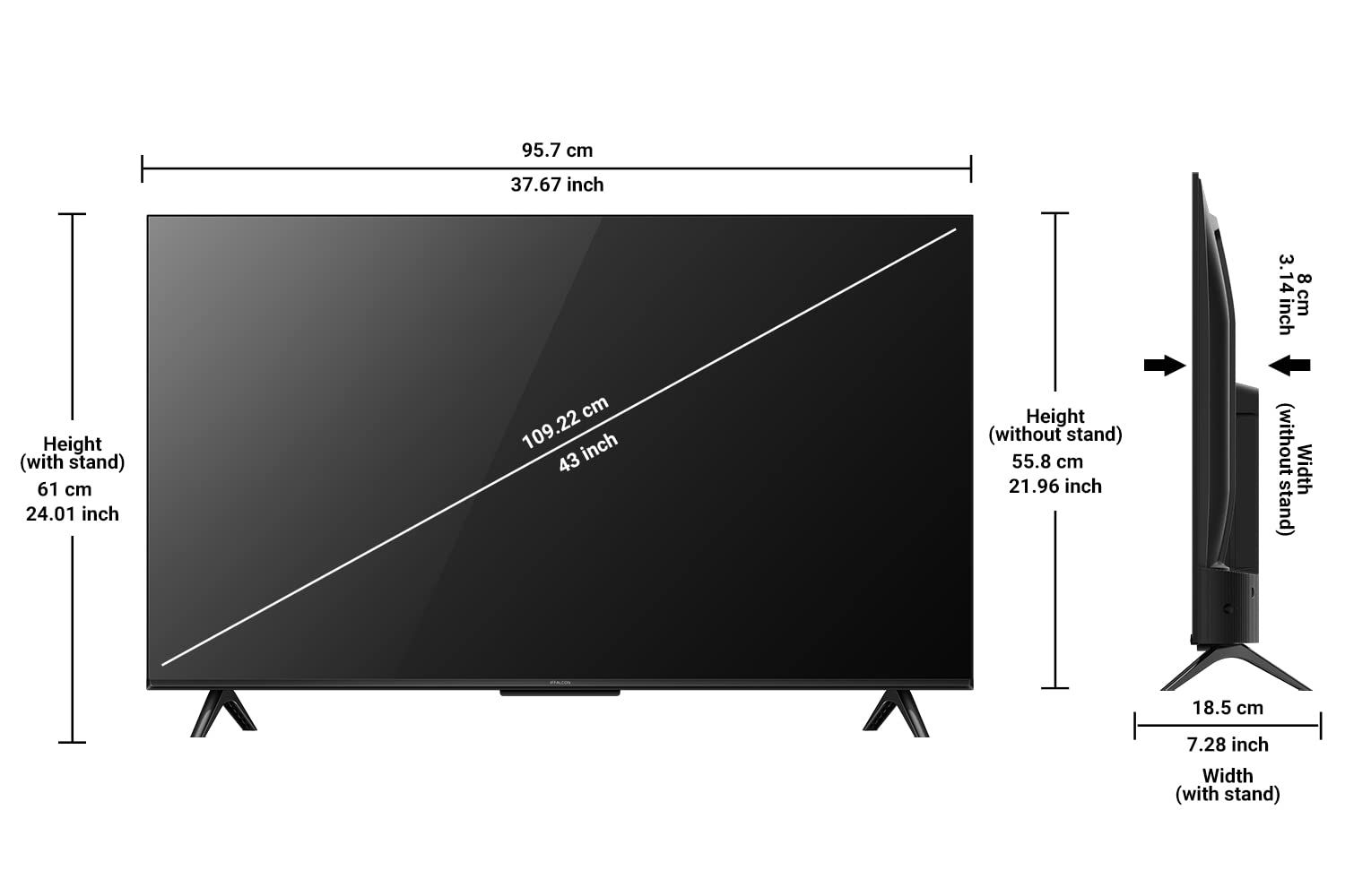 TCL iFFALCON 108 cm (43 inches) 4K Ultra HD Smart LED Google TV iFF43U62 - My Store