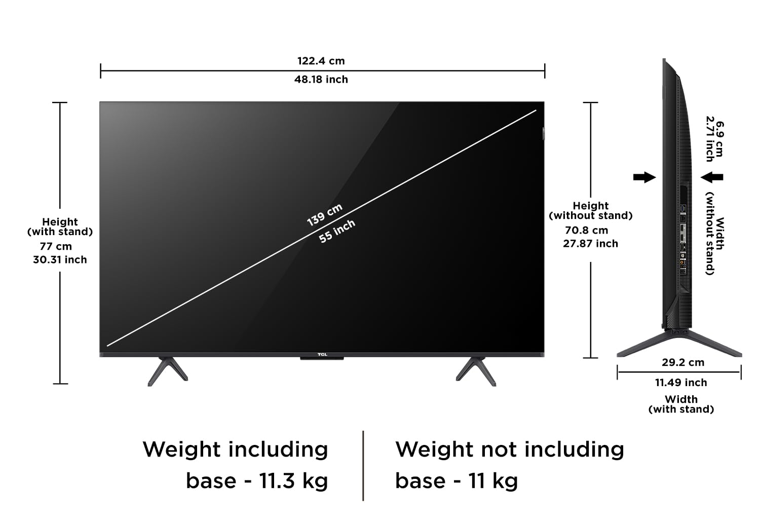 TCL 55 inches 4K Ultra HD Smart QLED Google TV 55C655 - My Store