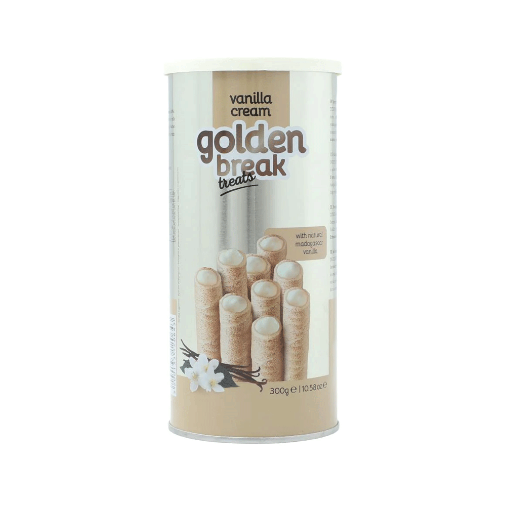 Golden Break Treats Vanilla Cream Wafer Rolls 300g - Snapcart.pk